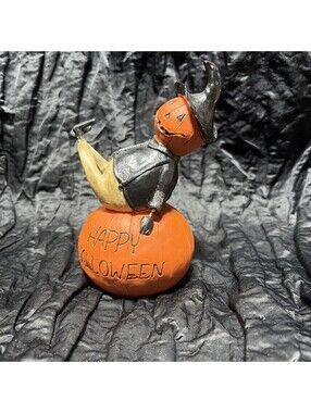 HAPPY HALLOWEEN JACK O LANTERN ON PUMPKIN FIGURINE